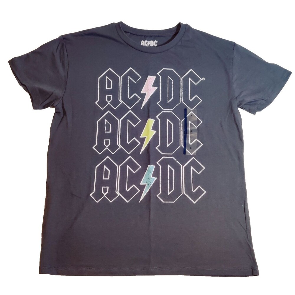 AC/DC Graphic T Shirt Gray Girls LARGE (10-12) NEW